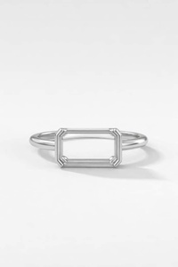 Base de bague semi-montée en argent sterling 925 pour sertissage émeraude, pour la création de bijoux DIY avec pierres précieuses, apprêts de joaillerie fine, pour bague personnalisée - Product Image 4