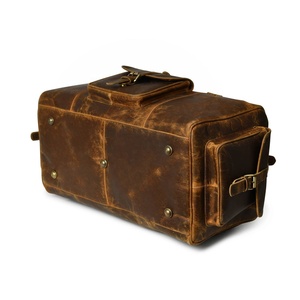 กระเป๋าหนังฮันเตอร์สีน้ำตาลกระเป๋าดัฟเฟิลกระเป๋าเดินทางสำหรับวันหยุดสุดสัปดาห์ของขวัญส่วนตัวสำหรับเขา LTG-0040 - Product Image 6