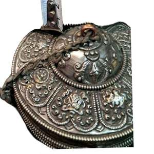 Pure Bronze Handmade Carved Religious <b>Musical</b> Instrument Tincha & Exclusive Cover <b>Box</b> - Product Image 1