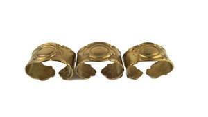 Ensemble de 3 porte-serviettes vintage en laiton massif, anneaux à serviettes en laiton ancien, supports uniques pour la maison - Product Image 4
