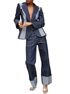 ชุดกางเกงยีนส์ผู้หญิงชุดสองชิ้น2026ชุดสองชิ้นเอวสูงลำลองคอปกพับลงฤดูใบไม้ร่วง - Product Image 2