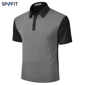 <b>Men's</b> <b>T</b>-<b>shirts</b> Solid Knitted Spandex/Polyester Short Sleeve Casual Plain Dyed Anti-Wrinkle <b>Cool</b> Dry Contrast Collar <b>Shirts</b> - Product Image 3