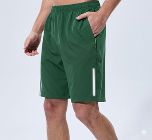 Shorts d'entraînement décontractés pour hommes, ajustables, anti-transpiration, taille élastique mi-haute, motif uni, légers - Product Image 2