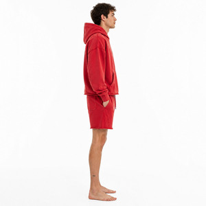 <b>Men's</b> Cotton Hoodie and Shorts Set Custom Logo <b>Pullover</b> Sweatshirt Casual Sportswear Wholesale - Product Image 4