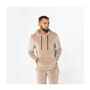 Wholesale Custom New Style Winter Fashion Trendy Two Piece Set Men Casual Velour and Velvet Tracksuit