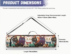 Tapete de Yoga Morado con Estampado de Gato y Estuche de Transporte para Ejercicios en Casa - Product Image 5
