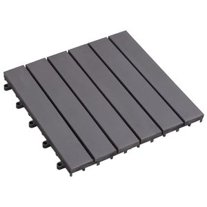 Piastrelle per Decking in legno massello di Acacia 10 pz 11.8 di lavaggio grigio "x 11.8"-pavimenti per esterni Premium - Product Image 1