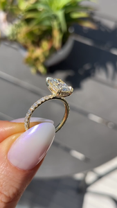 แหวนหมั้นเพชรทรงรัศมี 2 กะรัต แบบซ่อนรัศมี ประดับเพชรแล็บโกรว์ สำหรับผู้หญิง แหวนทองคำแท้ 14K ของขวัญสำหรับเธอ - Product Image 3