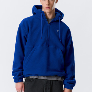 Sweat-shirt et hoodie décontractés personnalisés à manches longues pour hommes et femmes, 100 % polyester, polaire borg, demi-zip - Product Image 1