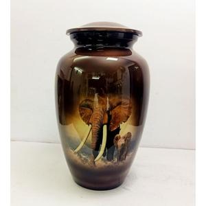 American Style Adult Cremation Urn Handmade Metal Memorial <b>Vase</b> Tabletop Display Urns With Bird And Dog Silhouette Design - Product Image 5