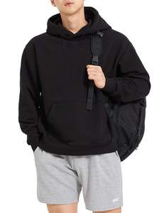 Sudadera con Capucha Negra Personalizada al por Mayor de Alta Calidad, con Logotipo Personalizado, 400G, 100% Algodón, Felpa Gruesa, Talla Grande - Product Image 1
