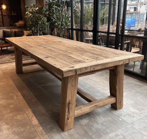 Table à manger en bois de manguier, meubles en bois massif faits à la main, design moderne et élégant, utilisation commerciale pour restaurants et hôtels, usine OEM/ODM - Product Image 6