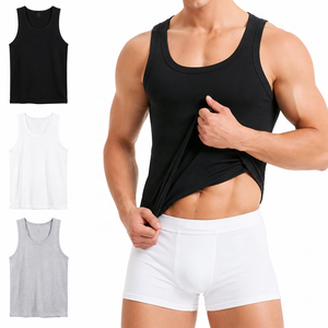 Custom <b>Men's</b> <b>White</b> Cotton Tank Top Sleeveless <b>Vest</b> Gym Fitness Undershirt Soft Breathable Casual OEM Wholesale - Product Image 2