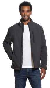 Chaqueta de Forro Polar Negra para Hombre, Cuello Alto, Cierre de Cremallera, Resistente al Viento, Corte Regular Informal, Color Sólido, Prenda Exterior de Poliéster para Otoño - Product Image 5