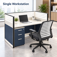 Poste de travail modulaire moderne pour bureau à aire ouverte avec rangement, bureau pour zone de travail partagée