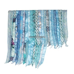Lovely <b>Vintage</b> Multi Colors 15 Strips Designs Poly-<b>Silk</b> Stoles /Handmade <b>Scarves</b> Recycled Sari Patches Gift - Product Image 1