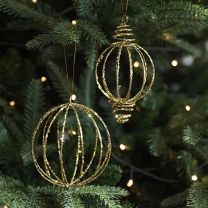 Creative metal holiday ornaments designed with snowflakes, Christmas trees, bells, <b>stars</b>, and festive symbolic patterns - Product Image 2
