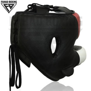Protège-têtes de boxe personnalisés en cuir PU faits à la main, couleur contrastée, meilleur fournisseur OEM, confortables, avec grande ouverture pour la bouche, pour la boxe - Product Image 4