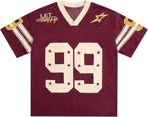 Camiseta Deportiva Oversize de Fútbol Americano para Mujer, de Malla, Manga Larga, Estampado 01, Estilo Urbano, Cuello en V, Transpirable, con Logotipo Personalizado - Product Image 1