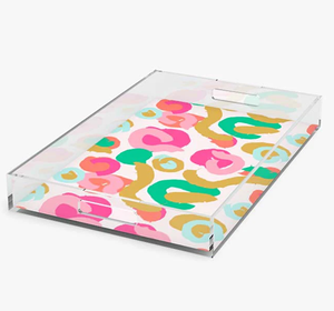 Plateau de service en acrylique imprimé coloré, écologique, au meilleur prix, élégant pour les dîners royaux, les collations et les desserts. - Product Image 5