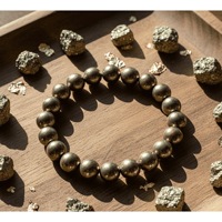 Bracelet artisanal en pyrite naturelle, bracelet porte-bonheur en cristal d'Inde, vente en gros de bracelets de guérison en cristal