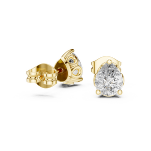CLASSIC 0.37CT PEAR CUT LAB GROWN DIAMOND EACH STUDS <b>SET</b> IN 18KT YELLOW GOLD FOR ENGAGEMENT WEDDING <b>VALENTINE</b> <b>GIFT</b> EVERYDAY WEAR - Product Image 6