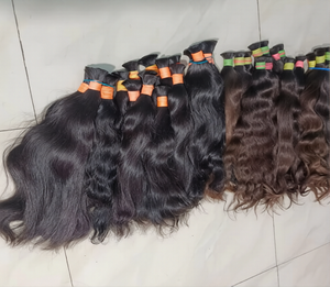 วิกผมคนแท้มีหนังกำพร้าสีธรรมชาติผมมนุษย์ไม่ผ่านกระบวนการ - Product Image 1