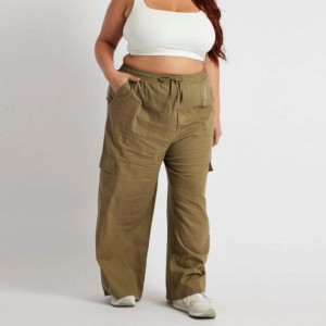 Plus Size style Breathable Best Quality Women Cargo Trousers best Sustainable OEM Service Customizable logo Women Cargo Trouser - Product Image 3
