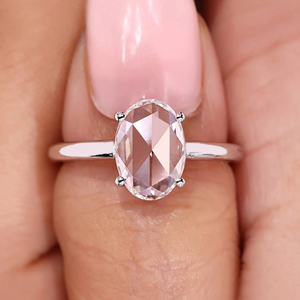 Anillo de Diamante Solitario con Corte Ovalado en Rosa, 1.55 Quilates, Cultivado en Laboratorio, Anillo de Compromiso y Boda, Joyería, Anillo de Eternidad en Vermeil de 14k - Product Image 1