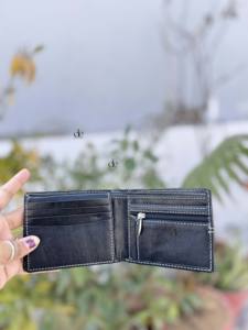 กระเป๋าสตางค์หนังแท้คุณภาพสูง ป้องกัน RFID สำหรับใส่บัตรเครดิต บัตรประชาชน บัตรธุรกิจ แบบพับสองตอน ดีไซน์บางเฉียบ สำหรับผู้ชาย - Product Image 4