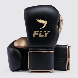 Gants de boxe et de sparring robustes en cuir véritable noir et or pour le kickboxing et le Muay Thai, personnalisables avec logo - Product Image 6