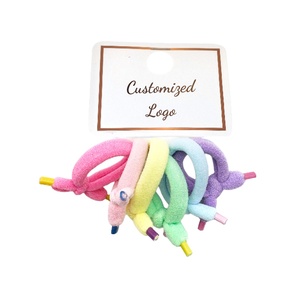 Ensemble d'élastiques à cheveux personnalisés avec logo, attaches pour queue de cheval sans douleur pour filles, élastiques colorés OEM ODM - Product Image 2