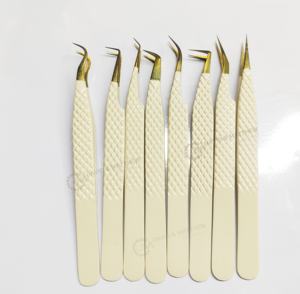 Pince à cils à pointe de fibre à 90 degrés avec logo personnalisé violet avec nouveau design d'arc Outils de cils personnalisables de marque privée - Product Image 6