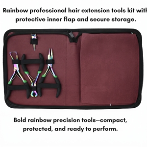 Kit Profesional de Herramientas para Extensiones de Cabello con Micro Anillos, Alicates para Remover Anillos, Cortador de Queratina, Tijeras de Peluquería - Product Image 3