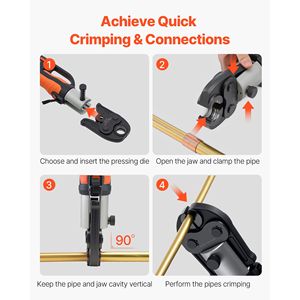 Set di 7 ganasce a pressione da 1/4'' a 1-1/8'' per HVAC/R ad alta pressione, compatibili con utensili a pressione standard per tubi in rame RLS - Product Image 2
