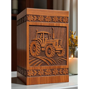 Wooden Urn with Floral Laser Cut Design Affordable Funeral Wooden Urn Wholesale Supplier urn by AYAANS - Product Image 2