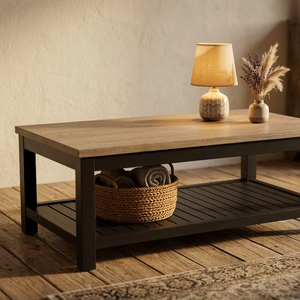 Mesa de Centro Premium Azora Limo, Muebles de Madera Dura, Acabado Ecológico, Duradero, Cuadrado, Diseño Industrial Moderno, para el Hogar y Comercial - Product Image 4