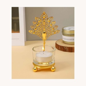 Contemporary Gold Metal <b>Tealight</b> <b>Holder</b> New Arrival Stylish Customized Decorative Candle Stand For Gifts - Product Image 4
