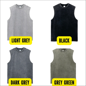 เสื้อกล้ามทรงโอเวอร์ไซส์ ล้างสีแบบแอซิดวอช สำหรับฤดูร้อน ผู้หญิง ผู้ชาย ไซส์พลัส ผ้าโพลีเอสเตอร์/คอตตอน ถักทอ แห้งเร็ว ระบายอากาศดี แบบไม่มีแขน - Product Image 5