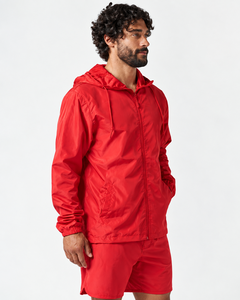 Ensemble coupe-vent à capuche de style décontracté pour hommes, veste légère à fermeture éclair avec short assorti, vêtements de sport de plein air pour hommes - Product Image 2