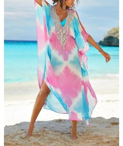 ชุดเดรสคาฟตันสำหรับผู้หญิงมาใหม่ชุดบิกินี่ลายชนเผ่าใส่เดินชายหาด - Product Image 1