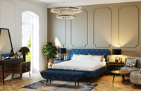 Meubles de chambre à coucher, lit avec pied de lit, lit king size, cadre de lit en bois luxueux, fabrication artisanale, dessus en bois massif, haut de gamme, sculpté à la main