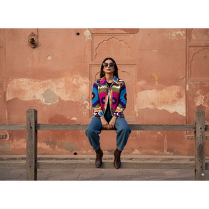 Cotton Suzani Embroidered Jacket for Women Handmade Bespoke Custom Design Ethnic Bohemian Wholesale Supply - Product Image 3