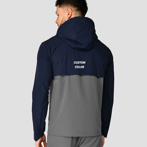 Men Women Hooded <b>Running</b> Windbreakers Lightweight Sports <b>Jackets</b> Spring Solid Fluorescent Long Sleeved Casual Zippered Quick Dry - Product Image 5