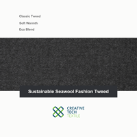 Tissu écologique durable RCO-2B2132 Seawool en PET/POLY/RAYON recyclé 55/29/6, tissé Dobby Tweeds, poids lourd 317GSM