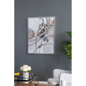Quadro Rettangolare 35.4x47.2x1.5'' con Dipinto Astratto ad Acquerello e Olio, Design Elegante per Arredamento Murale - Product Image 1