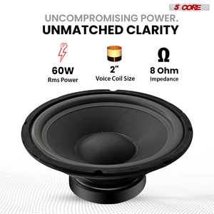Altavoz Subwoofer PA de 10 Pulgadas, 5 Núcleos, WF 10120, 8 Ohmios, GTR, Woofer de Repuesto de 8 Ohmios para Sistema de Audio DJ - Product Image 3