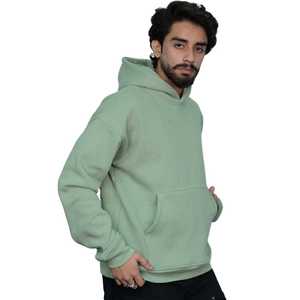 Sudaderas con Capucha Bordadas de Poliéster y Algodón para Hombre, Color Verde Menta Premium, Estilo Casual, Corte Holgado, Manga Larga, Cómodas - Product Image 4