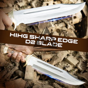 Accessoires de plein air, couteaux Bowie personnalisés OEM de haute qualité, écologiques, en acier inoxydable avec manche en bois, garantie de 3 ans, nouveau style - Product Image 3