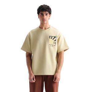 Camisetas de hombre con hombros caídos y logotipo bordado personalizado OEM en el pecho, 100% algodón, bordado a máquina, camiseta extragrande para hombre - Product Image 1